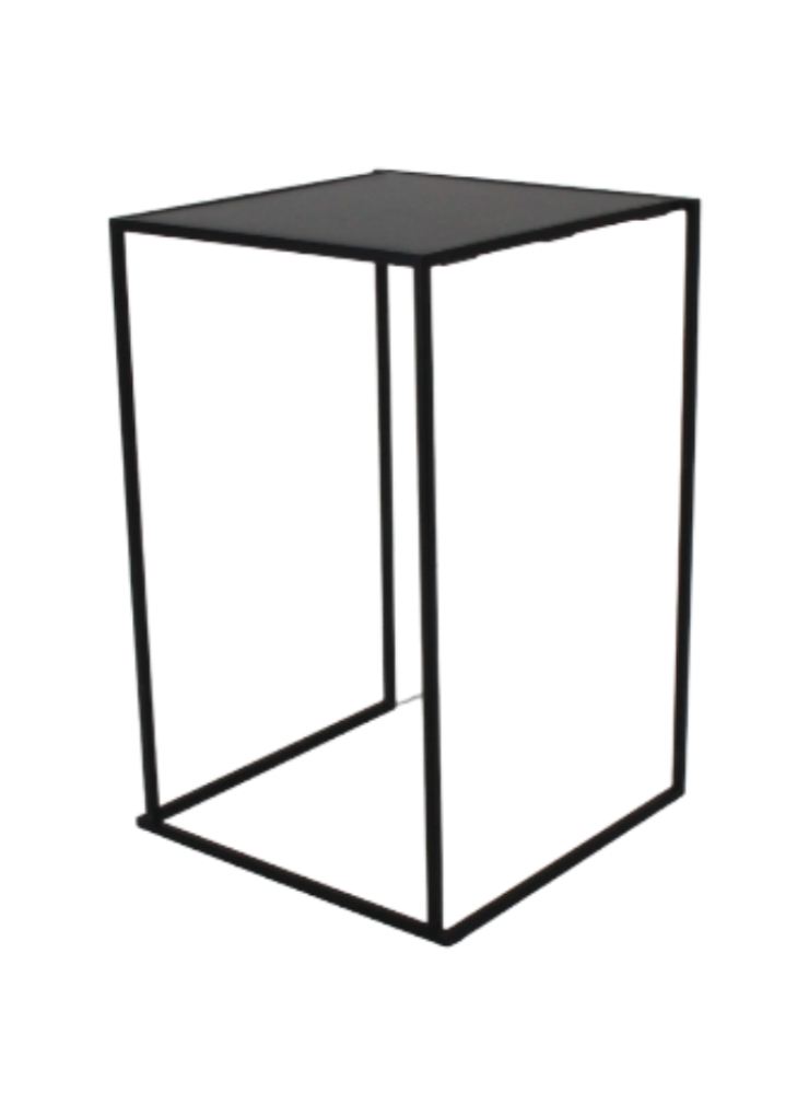 Bartafel frame zwart + blad zwart 70x70cm