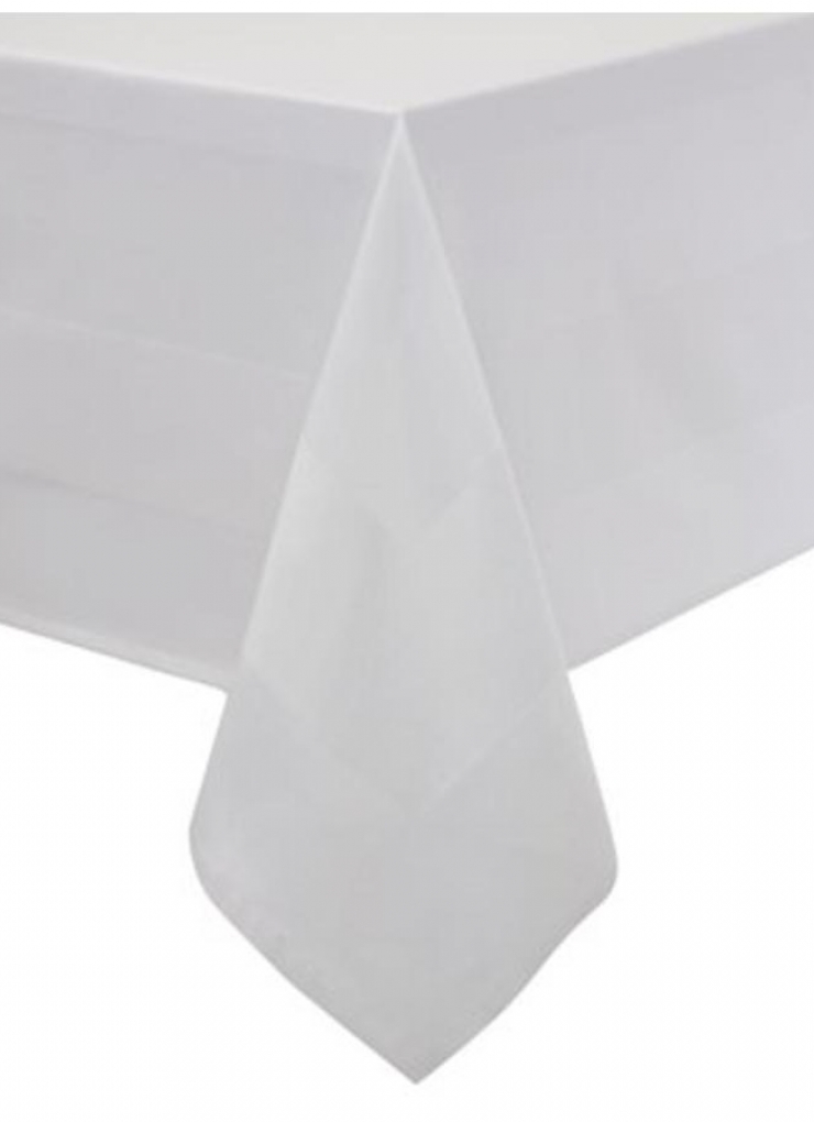 Wit tafelkleed in katoen 1.78mx2.74m geschikt voor inklapbare tafel 6 personen